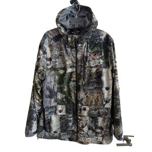 Mossy Oak Men's Hoodie Elite Full Zip Technical Hunting Jacket Camo‎ Medium